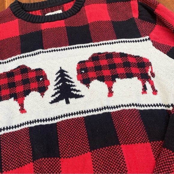 Buffalo Plaid St. John’s Bay Sweater. Size Large. - Picture 2 of 5